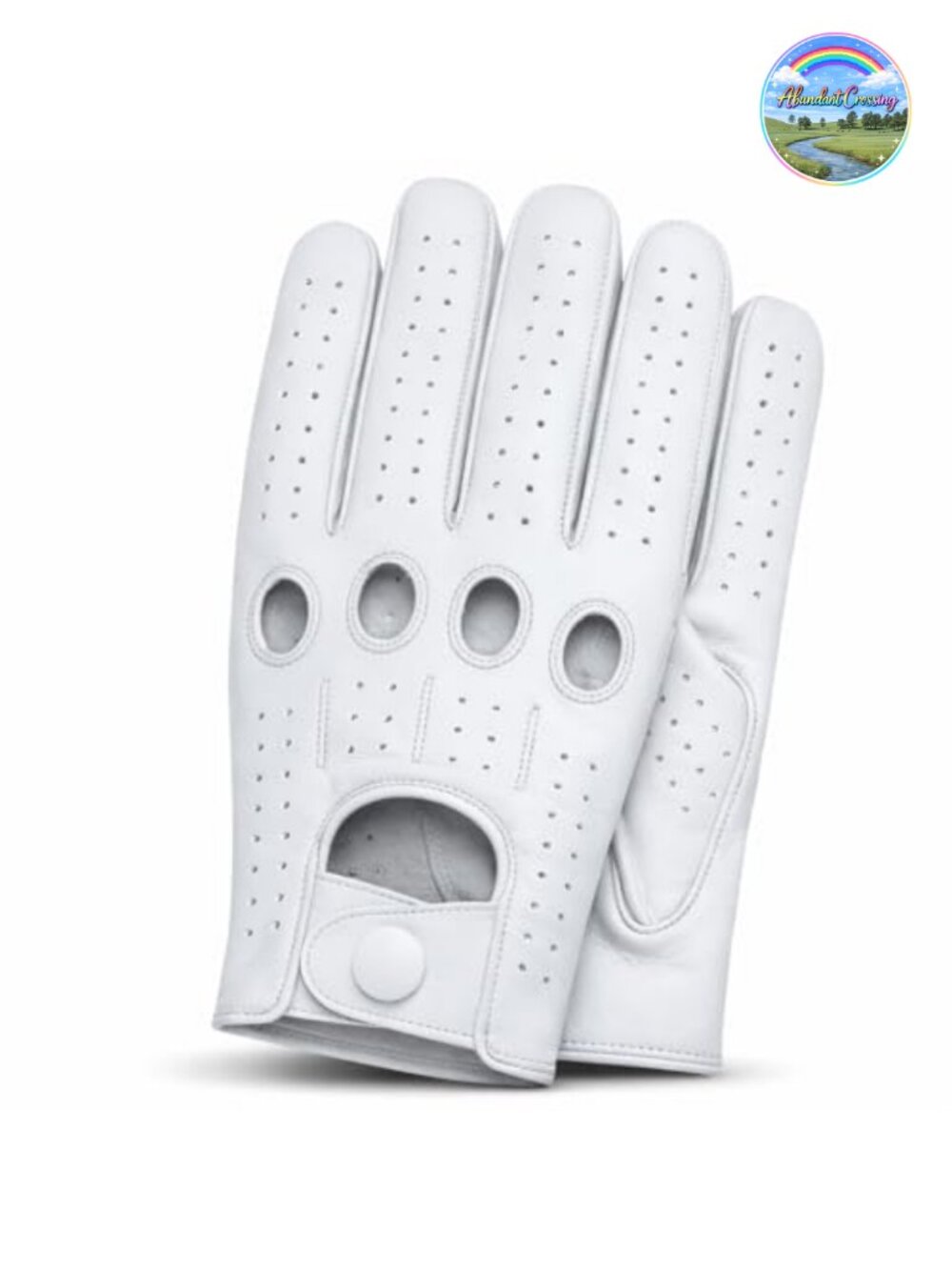 Men's Perforated Leather Driving Gloves – Cowhide Full-Finger Motoring Style